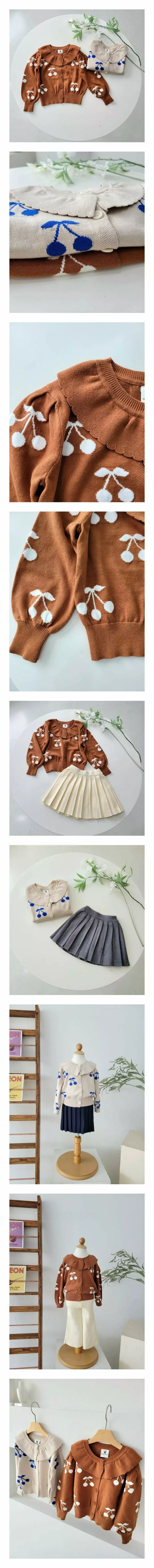 Hanacoco - Korean Children Fashion - #childrensboutique - Cherry Cardigan