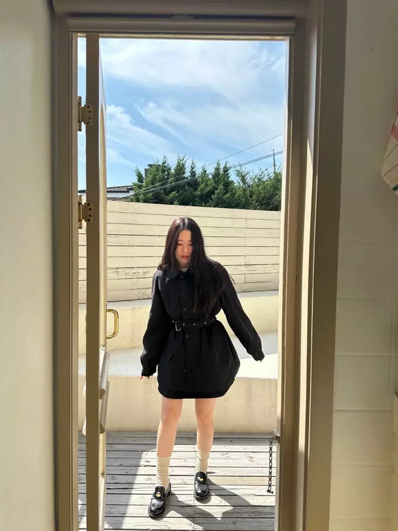 Jejeunosity - Korean Women Fashion - #momslook - Black Belt Jacket - 3