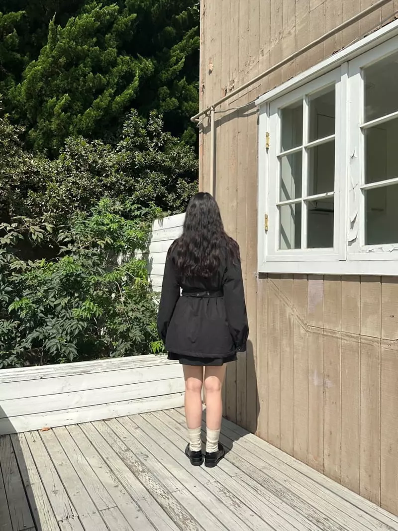 Jejeunosity - Korean Women Fashion - #momslook - Black Belt Jacket - 8