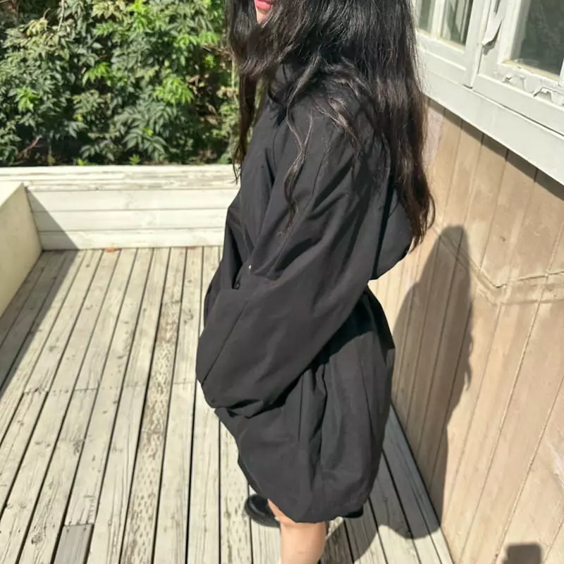 Jejeunosity - Korean Women Fashion - #vintageinspired - Black Belt Jacket - 11