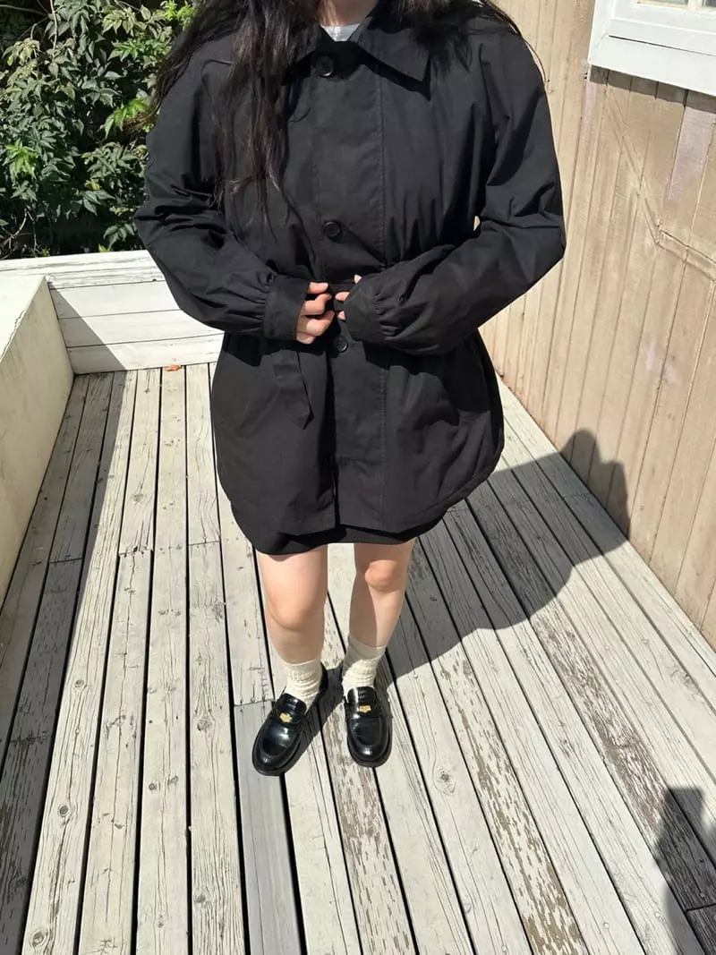 Jejeunosity - Korean Women Fashion - #womensfashion - Black Belt Jacket - 10