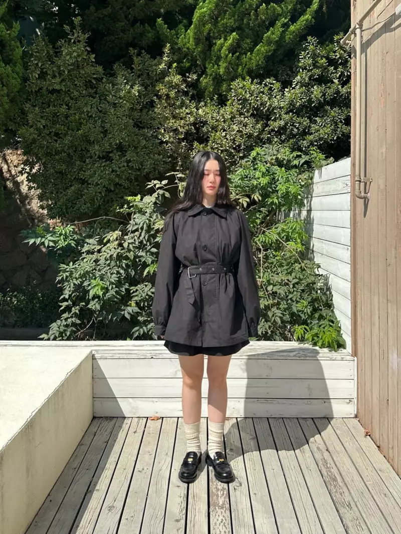 Jejeunosity - Korean Women Fashion - #womensfashion - Black Belt Jacket - 6