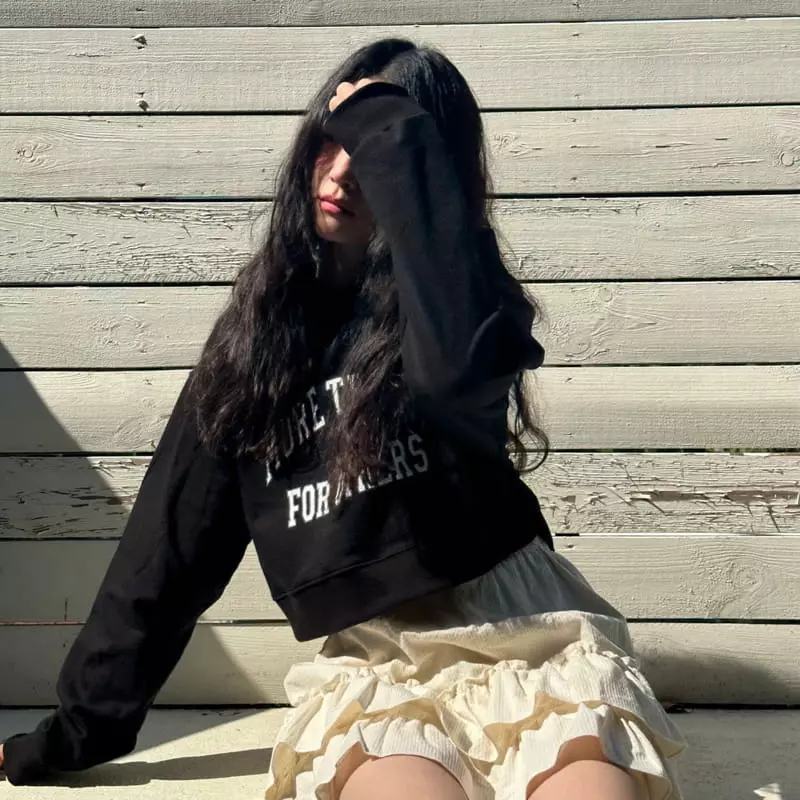 Jejeunosity - Korean Women Fashion - #momslook - My Crop Hoody Tee - 4