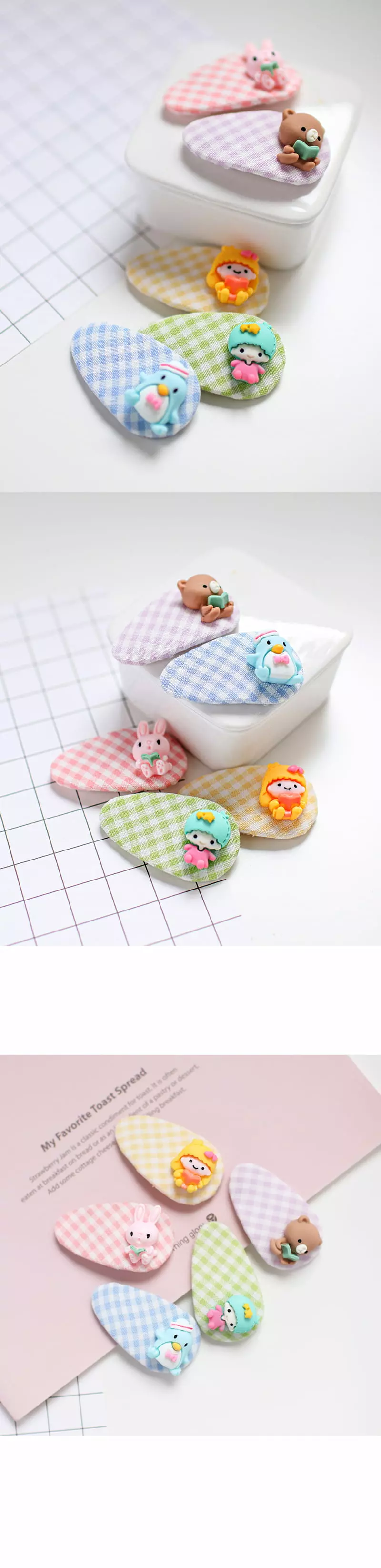 Jireh Bow - Korean Baby Fashion - #babyboutiqueclothing - Kid Check Hairpin - 3