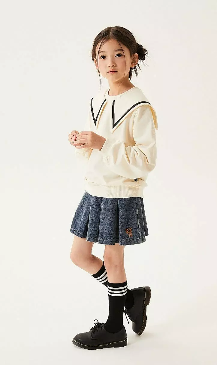 Kokoyarn - Korean Junior Fashion - #childofig - Ditto Denim Wrinkle Skirt - 5