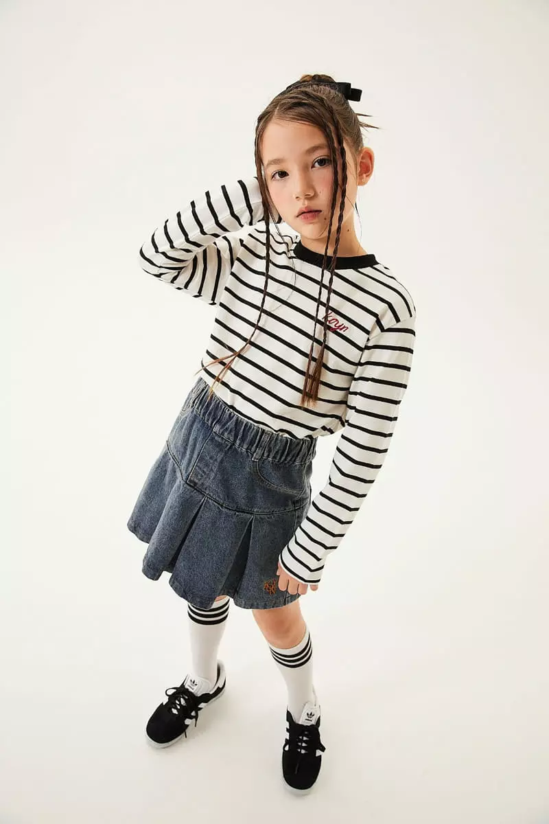 Kokoyarn - Korean Junior Fashion - #childofig - Ditto Denim Wrinkle Skirt - 6