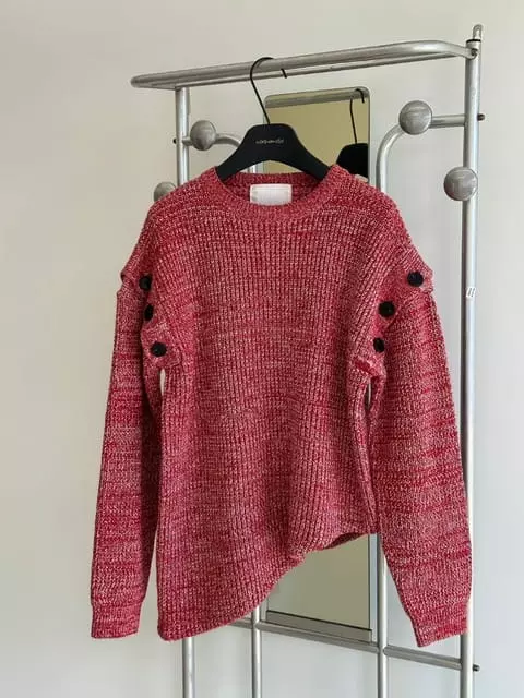 L Arc En Ciel - Korean Women Fashion - #momslook - Marong Unbal Knit Tee - 3