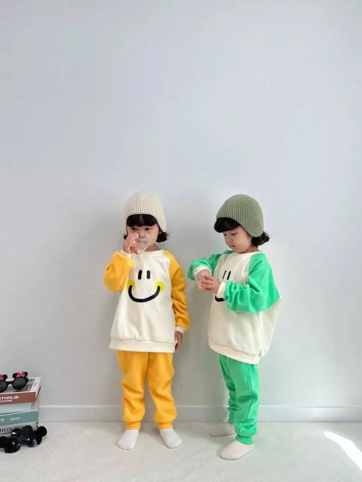 Little Rabbit - Korean Children Fashion - #minifashionista - Smile Top Bottom Set - 3