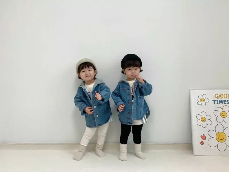 Little Rabbit - Korean Children Fashion - #stylishchildhood - Bear Hoody Denim Jacket - 2