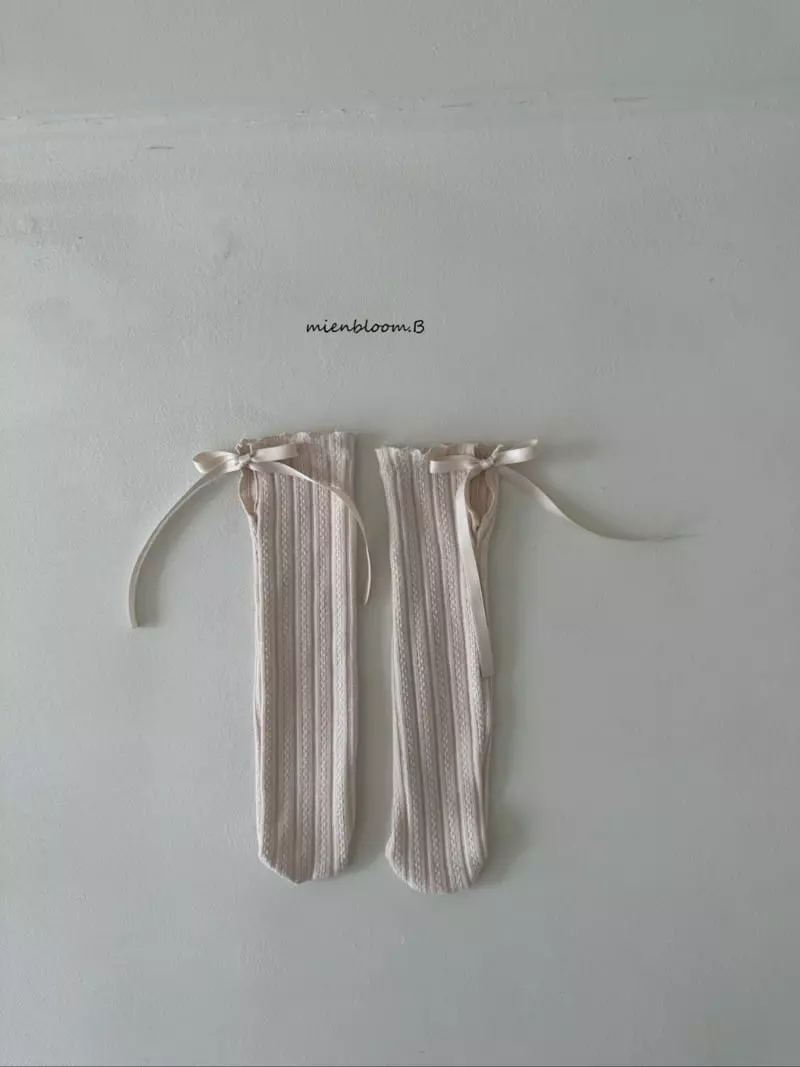 Mienbloom B - Korean Baby Fashion - #babyboutiqueclothing - Knit Ribbon Socks - 5