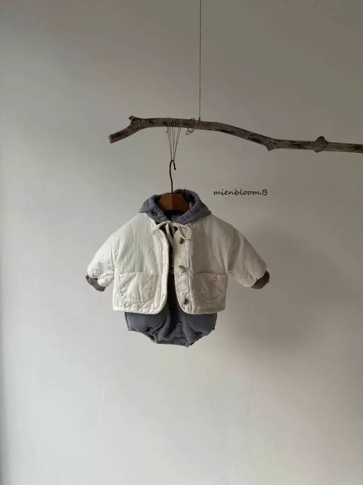 Mienbloom B - Korean Baby Fashion - #onlinebabyshop - Square Quilting Bodysuit