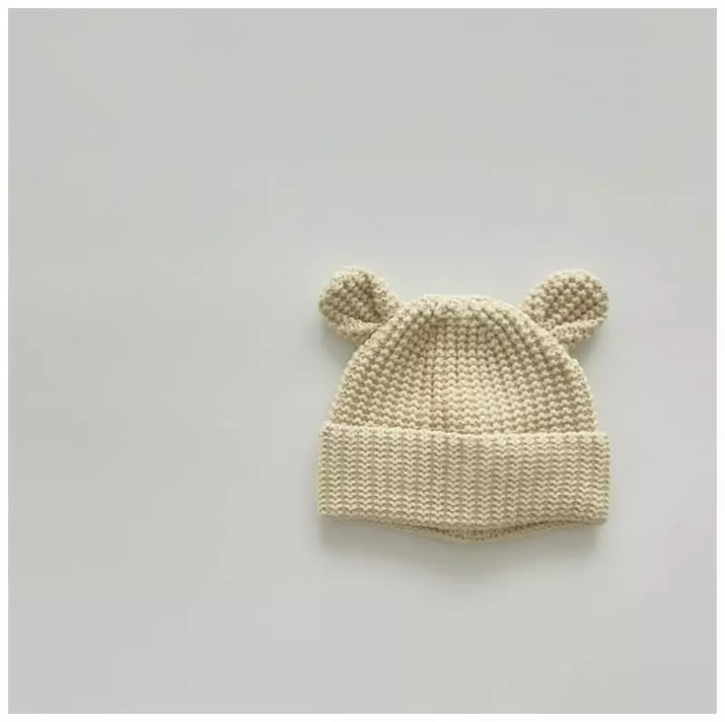 Miso - Korean Baby Fashion - #babyclothing - Bear Knit Beanie 46~50cm - 4