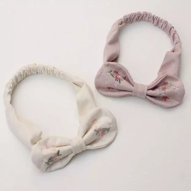 Miso - Korean Baby Fashion - #babyfever - Flower Embrodiery Hairband - 3