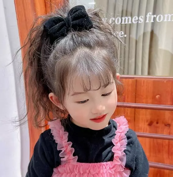 Miso - Korean Children Fashion - #kidzfashiontrend - Ribbon Velvet Hairpin - 5