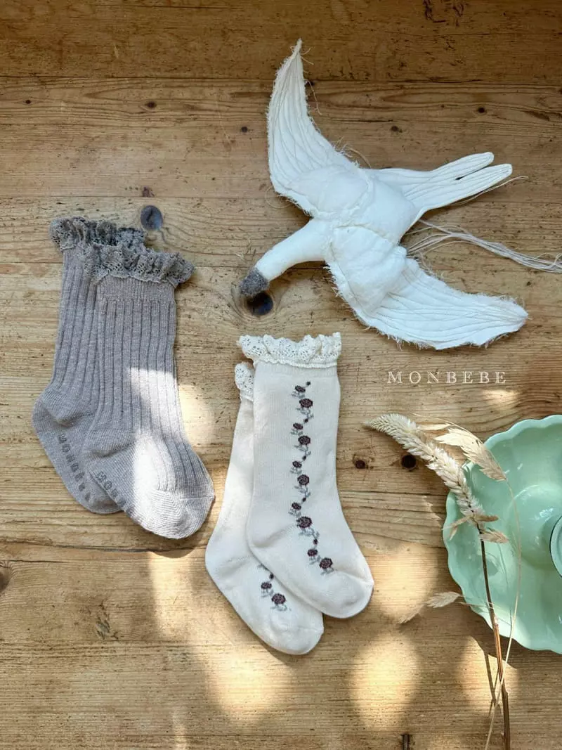 Monbebe - Korean Baby Fashion - #babyboutiqueclothing - Lace Knee Socks Set