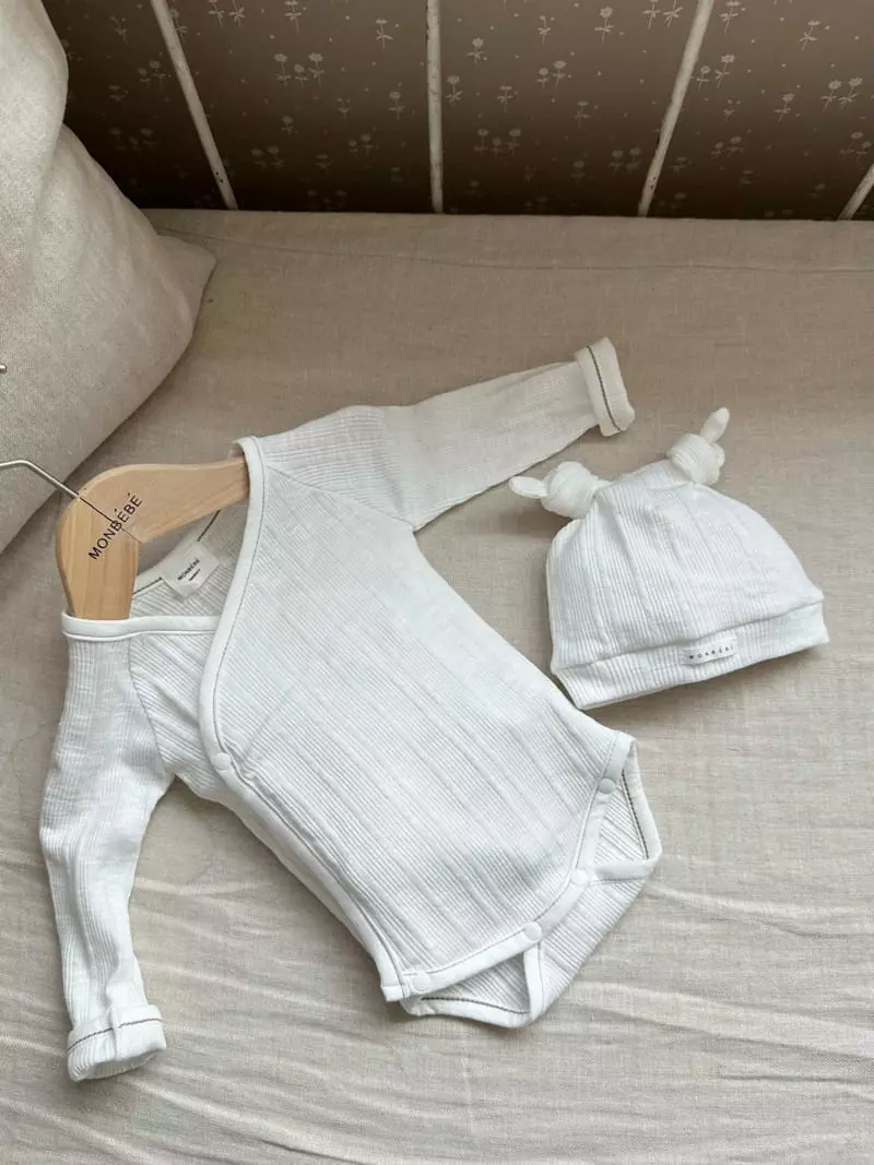 Monbebe - Korean Baby Fashion - #babyoninstagram - Mon Bunny Bodysuit with Bonnet - 8