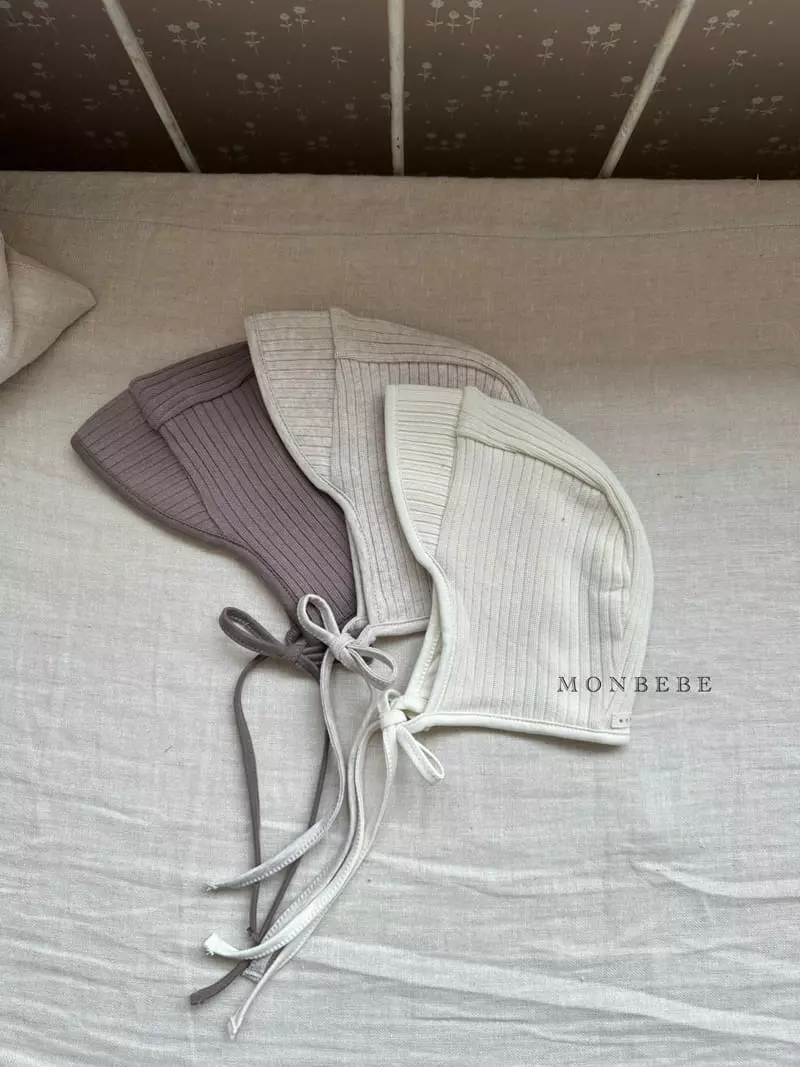 Monbebe - Korean Baby Fashion - #babyoutfit - Knit Rib Bonnet - 2