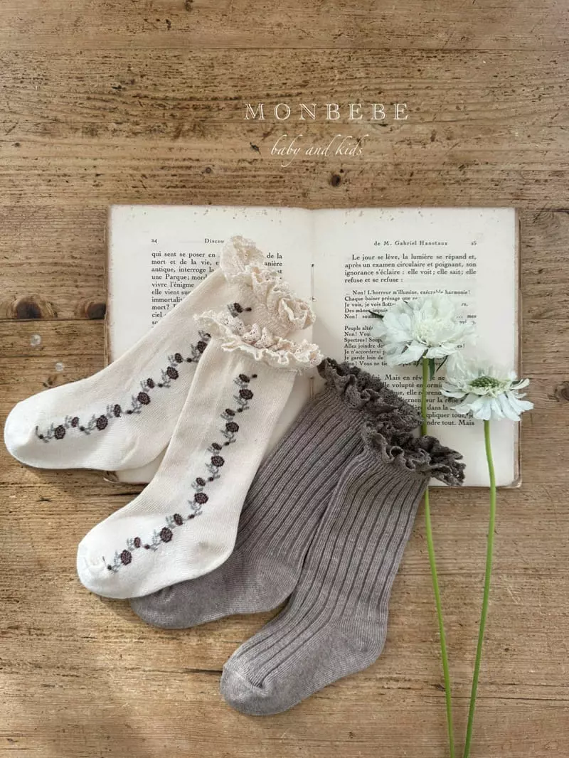 Monbebe - Korean Baby Fashion - #babywear - Lace Knee Socks Set - 11