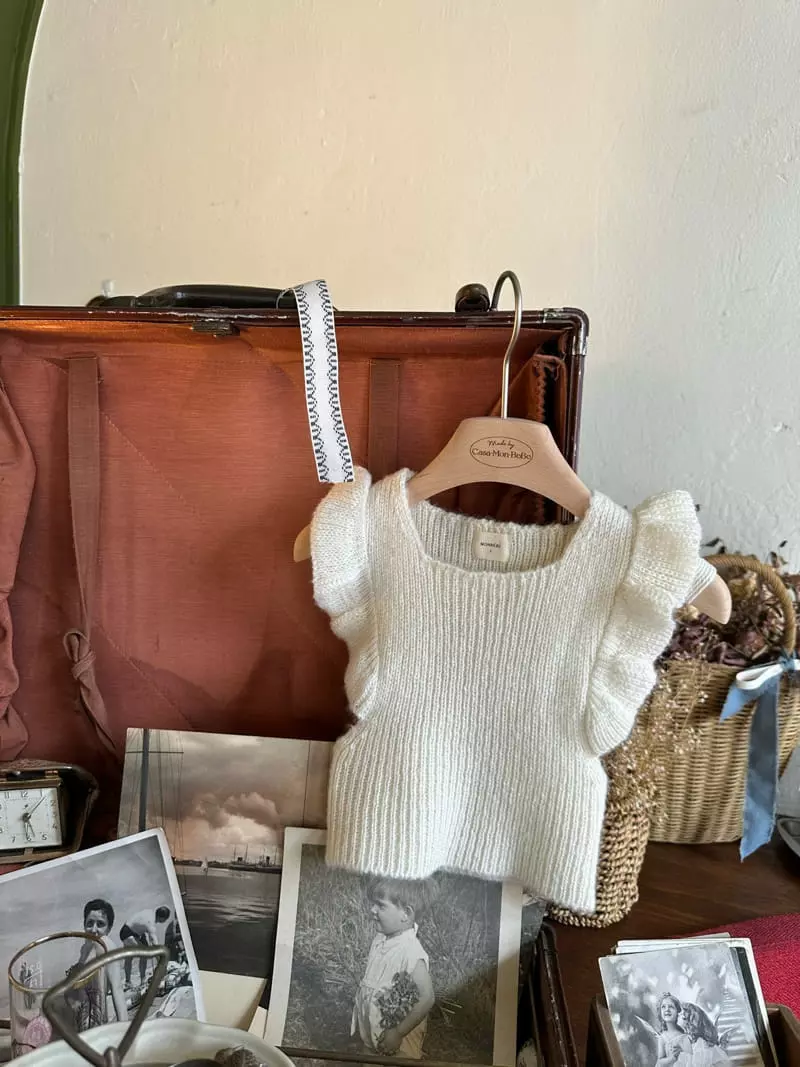Monbebe - Korean Children Fashion - #kidzfashiontrend - Knit Frill Vest - 6