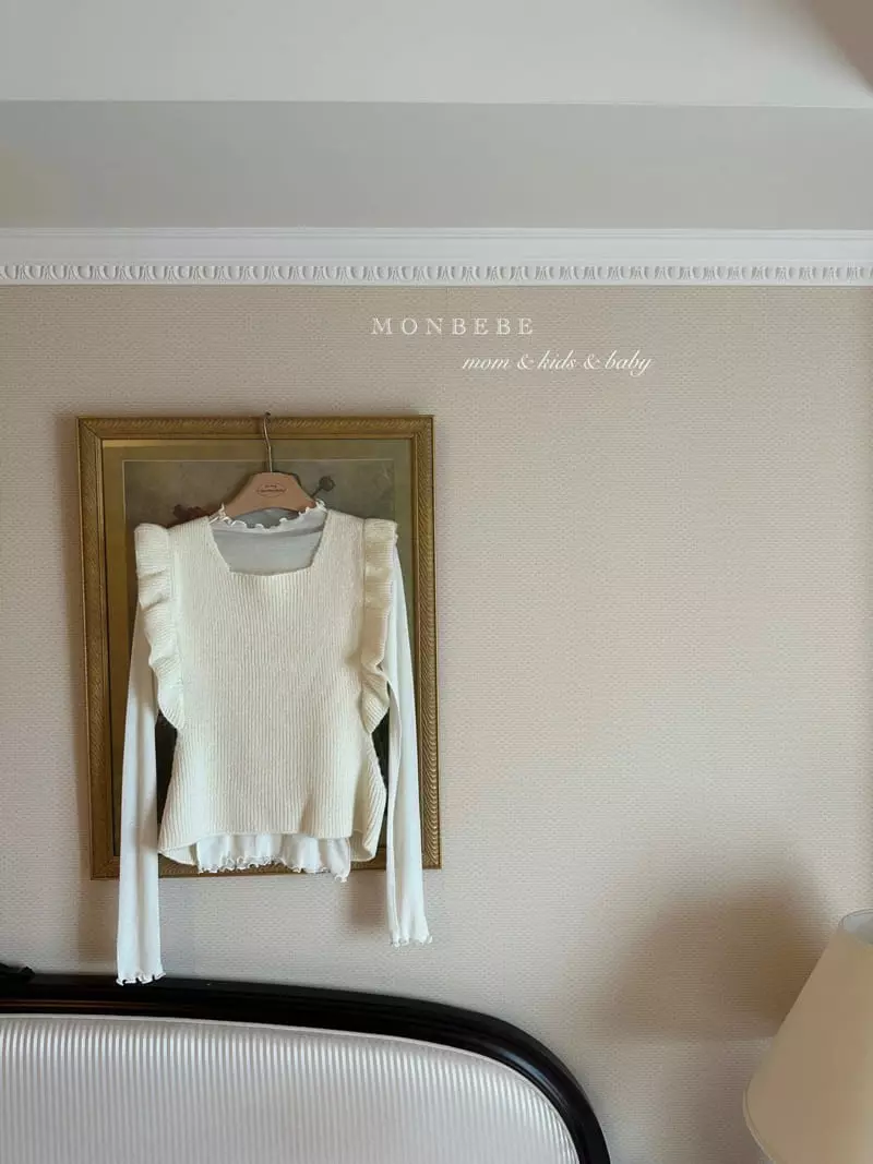 Monbebe - Korean Women Fashion - #womensfashion - Knit Frill Vest Mom - 3