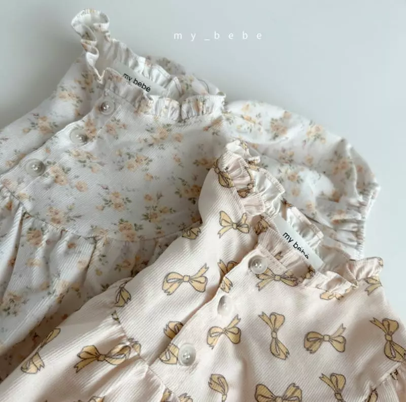 My Bebe - Korean Baby Fashion - #babygirlfashion - Petit Shirring Bodysuit