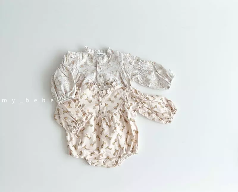 My Bebe - Korean Baby Fashion - #babylifestyle - Petit Shirring Bodysuit - 2