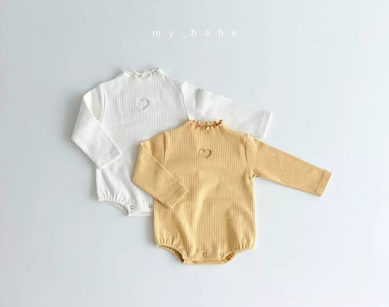 My Bebe - Korean Baby Fashion - #babyoninstagram - Terry Heart Bodysuit - 2
