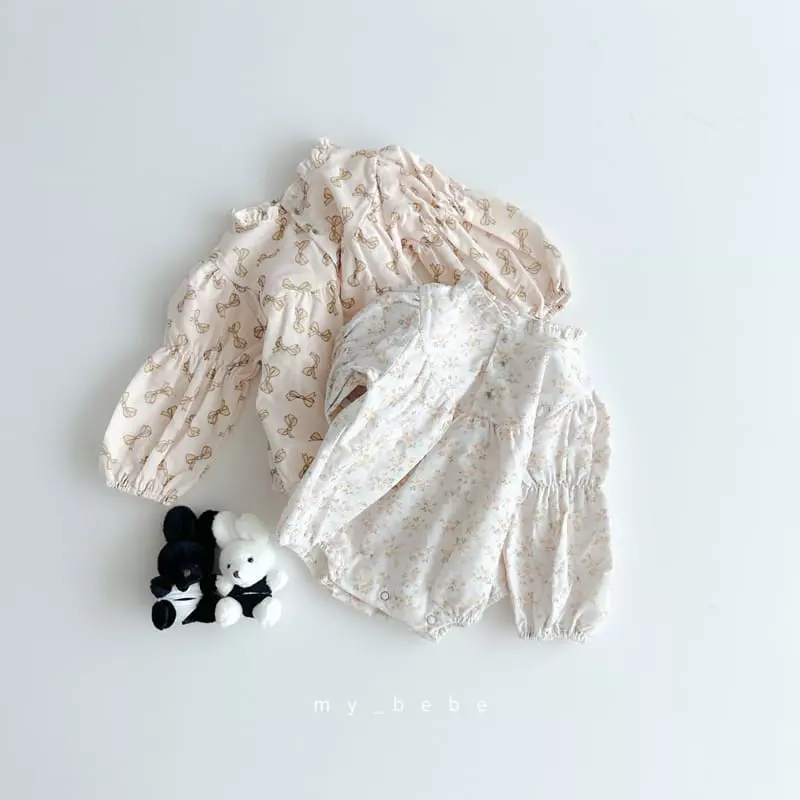 My Bebe - Korean Baby Fashion - #babyoutfit - Petit Shirring Bodysuit - 5