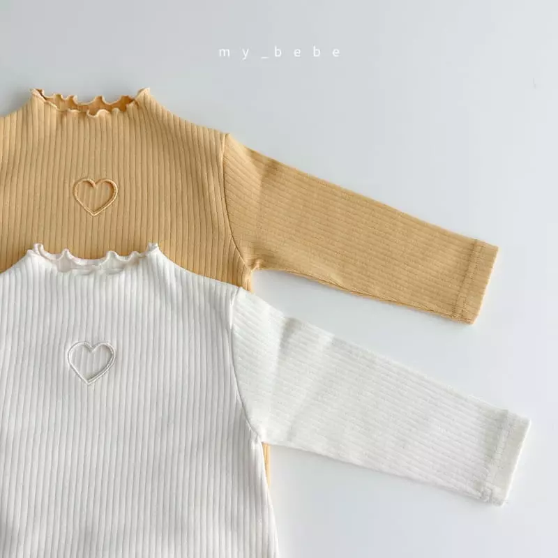 My Bebe - Korean Baby Fashion - #babyootd - Terry Heart Bodysuit - 4