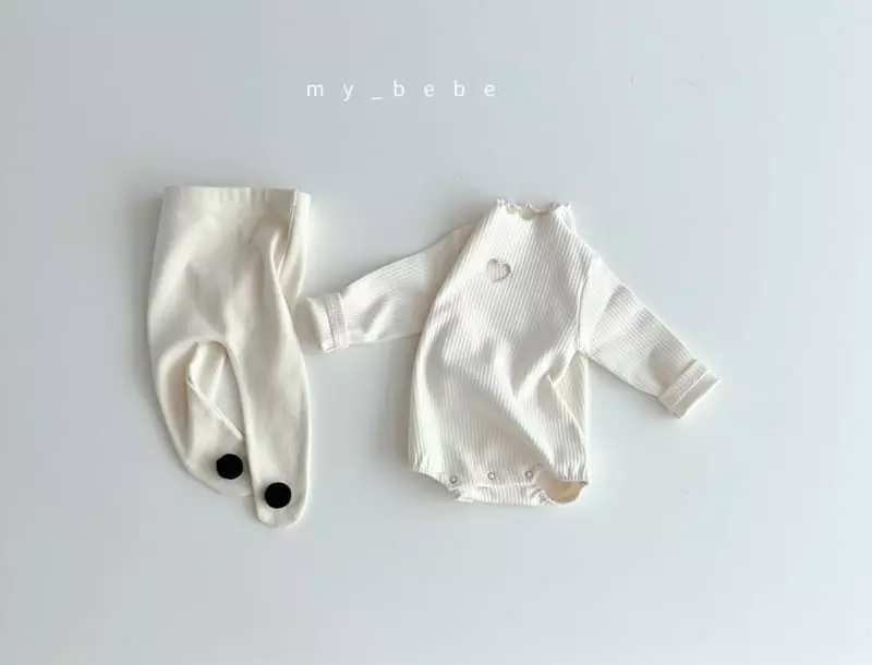 My Bebe - Korean Baby Fashion - #onlinebabyboutique - Terry Heart Bodysuit - 7