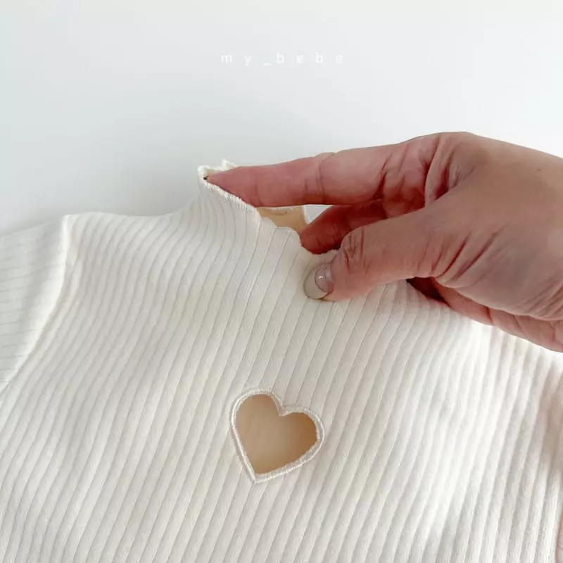 My Bebe - Korean Baby Fashion - #smilingbaby - Terry Heart Bodysuit - 9