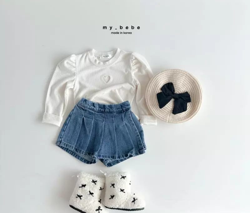 My Bebe - Korean Children Fashion - #Kfashion4kids - Heart Embroidery Tee - 8