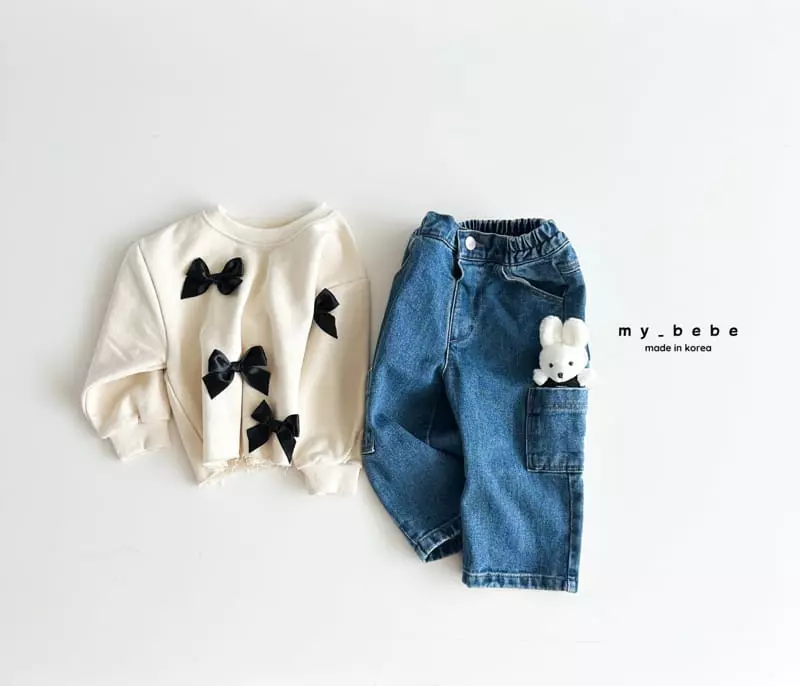 My Bebe - Korean Children Fashion - #childofig - Ribbon Sweatshirt - 7
