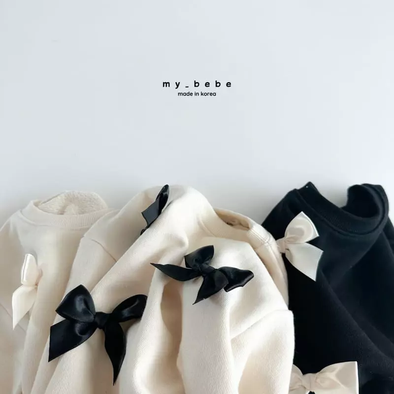 My Bebe - Korean Children Fashion - #minifashionista - Ribbon Sweatshirt - 2