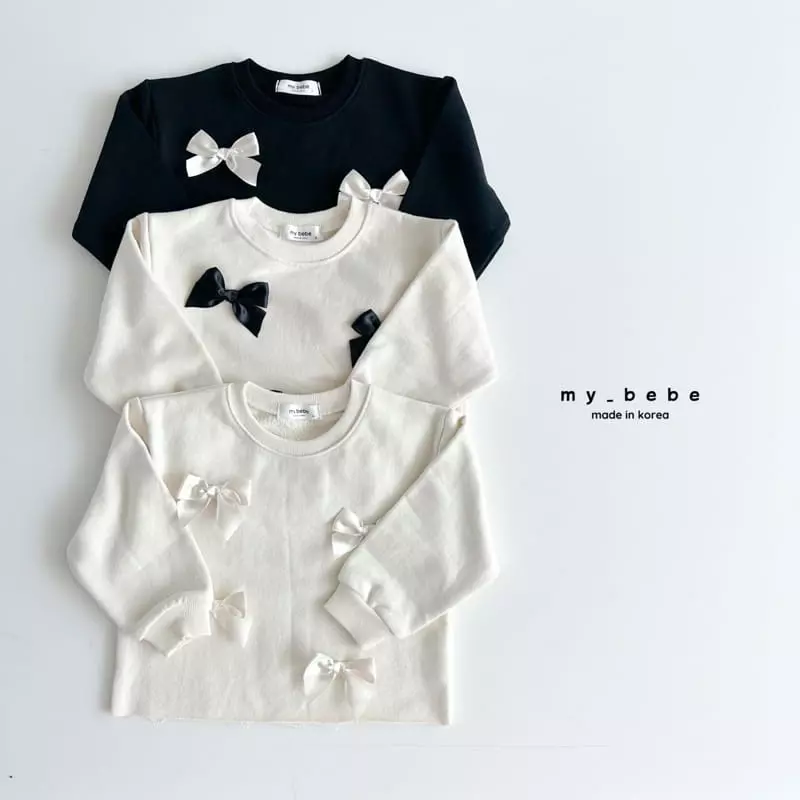 My Bebe - Korean Children Fashion - #prettylittlegirls - Ribbon Sweatshirt - 3