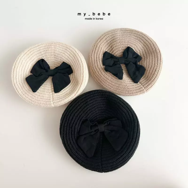 My Bebe - Korean Children Fashion - #stylishchildhood - Big Ribbon Beret Hat - 3