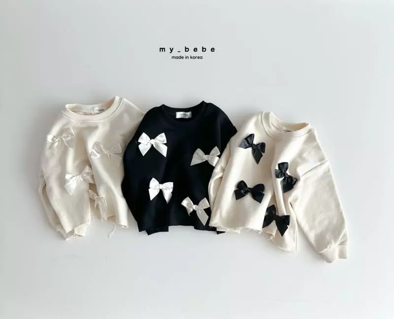 My Bebe - Korean Children Fashion - #prettylittlegirls - Ribbon Sweatshirt - 4