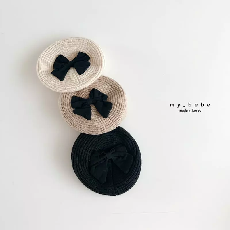 My Bebe - Korean Children Fashion - #toddlerclothing - Big Ribbon Beret Hat - 2