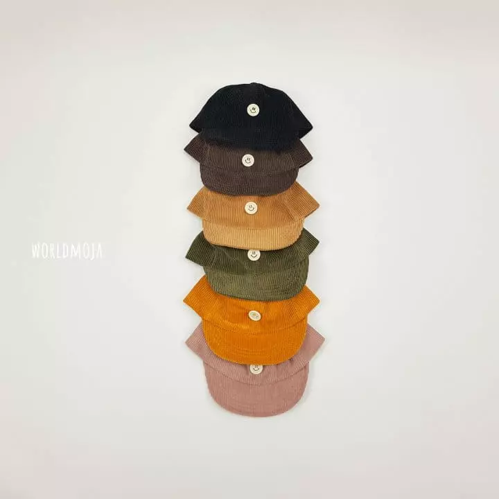 New World - Korean Children Fashion - #childrensboutique - Smile Button Corduroy Cap