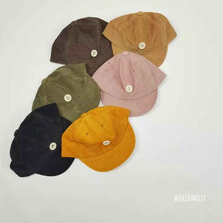 New World - Korean Children Fashion - #discoveringself - Smile Button Corduroy Cap - 3