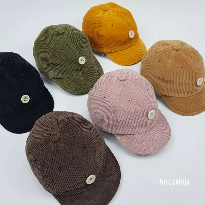 New World - Korean Children Fashion - #kidzfashiontrend - Smile Button Corduroy Cap - 7