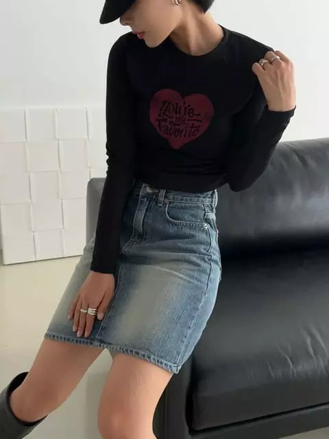 One The Woman - Korean Women Fashion - #momslook - My Heart Tee