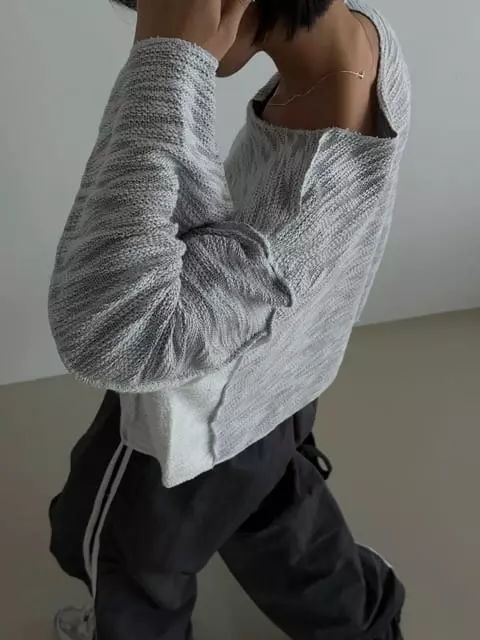 One The Woman - Korean Women Fashion - #pursuepretty - Love Knit Tee - 2