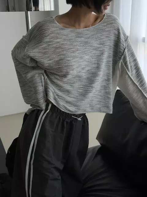 One The Woman - Korean Women Fashion - #restrostyle - Love Knit Tee - 3