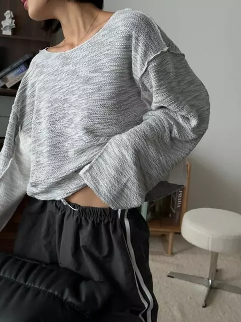 One The Woman - Korean Women Fashion - #restrostyle - Love Knit Tee - 4