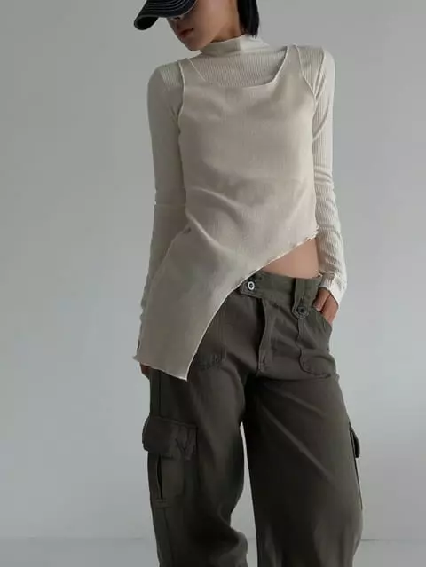 One The Woman - Korean Women Fashion - #womensfashion - Covery Rib Tee - 2