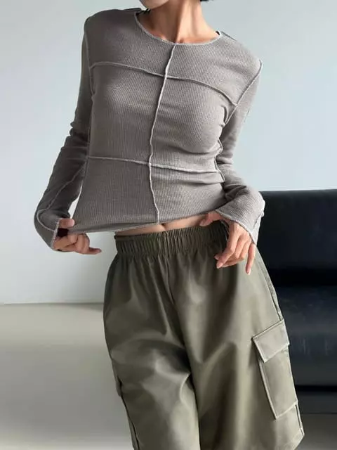 One The Woman - Korean Women Fashion - #womensfashion - Eva Rib Tee - 3