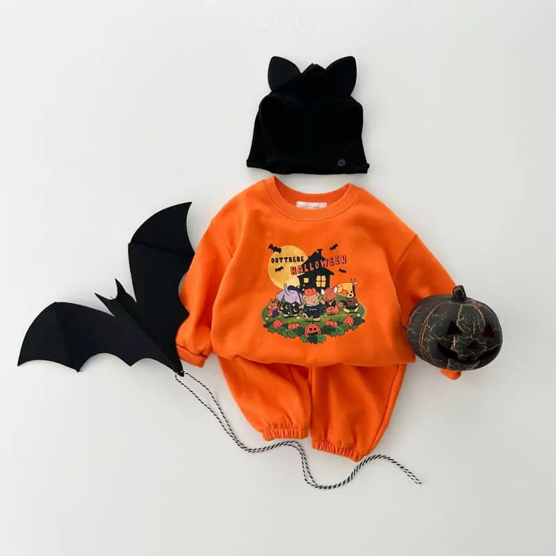 Oott Bebe - Korean Children Fashion - #designkidswear - Pumpkin Top Bottom Set - 8
