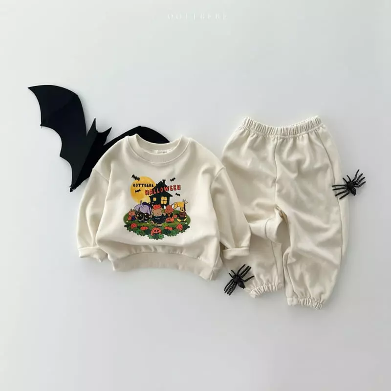 Oott Bebe - Korean Children Fashion - #todddlerfashion - Pumpkin Top Bottom Set - 4