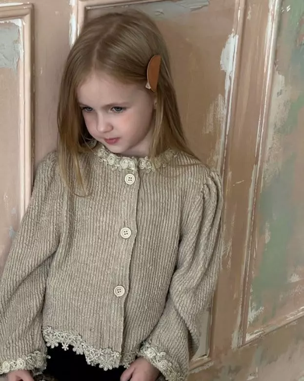 Otaly - Korean Children Fashion - #childofig - Lace Volume Cardigan